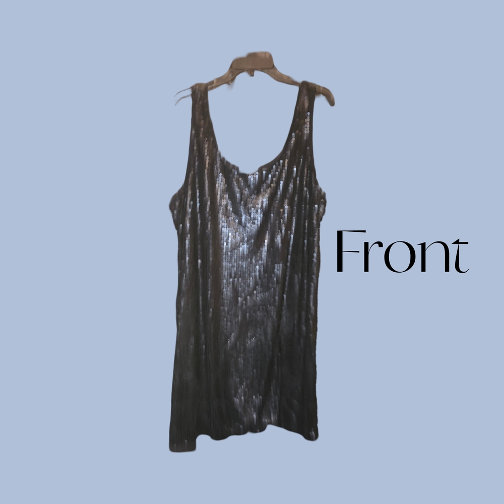 Shimmering Black Sleeveless Top